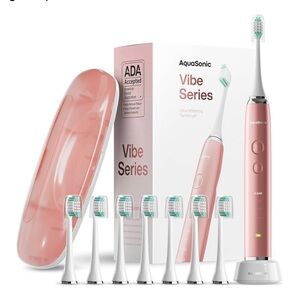 🌸NEW AquaSonic Vibe Series Electric Toothbrush in Pink.
